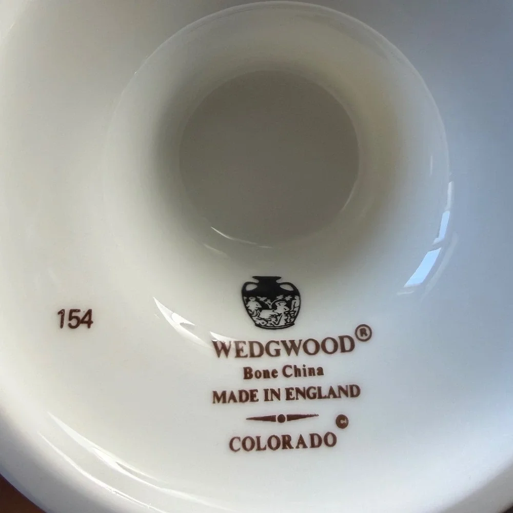 Wedgwood Colorado Coffee Pot Bone China Red Gold Trim Made in England Vintage